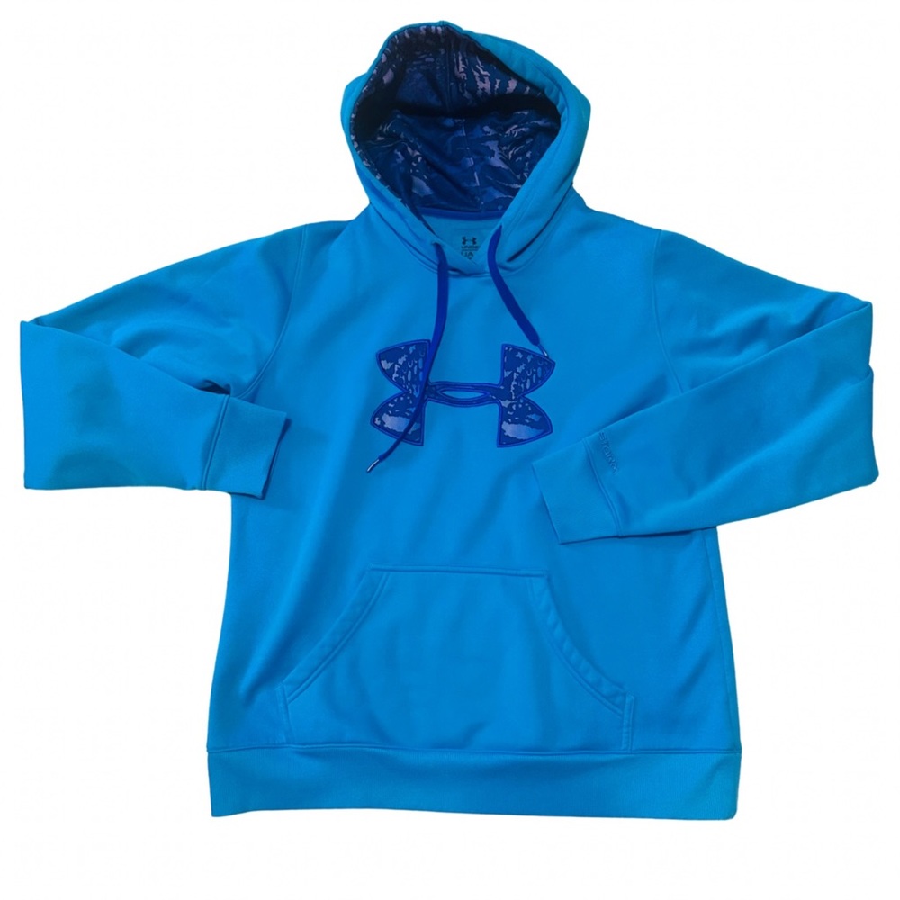 Under Armour Sweater Womens Large Blue Hoodie Pullover Ladies Casual